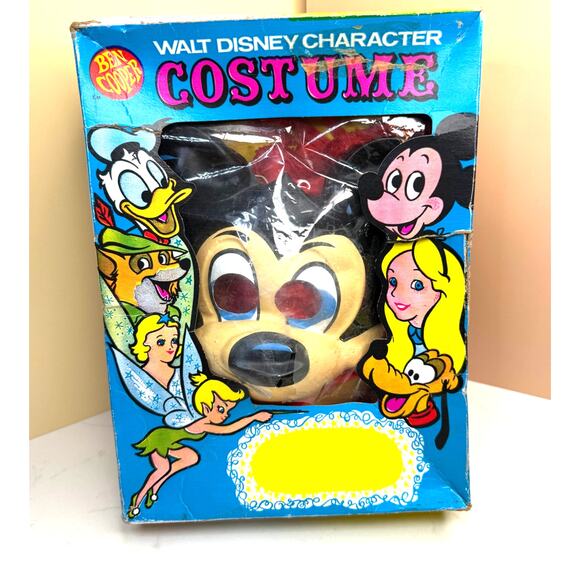 1972 Ben Cooper Mickey Mouse Halloween Costume & Plastic Mask Original Box M8-10 - Picture 1 of 12